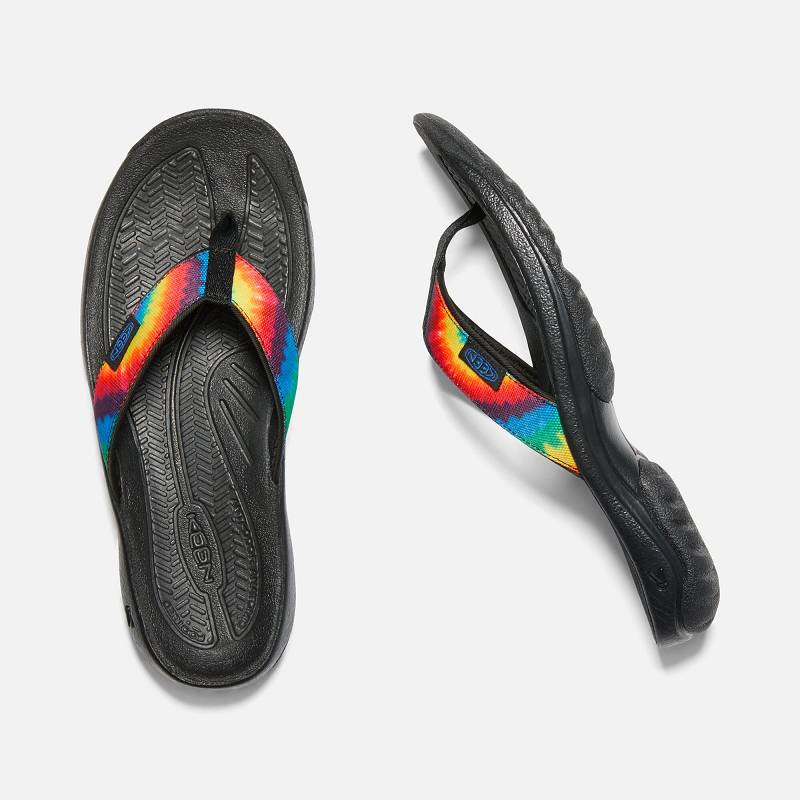 Keen Kona Flip II Retro Zehentrenner Herren DE-51369 Original Tie Dye - Keen Herrenschuhe Schwarz